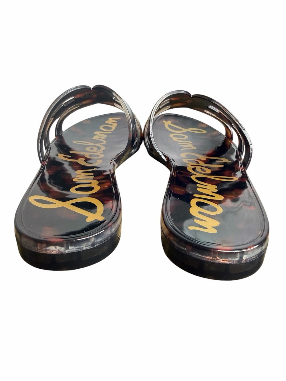 Sam Edelman Bay Jelly Slide Sandals size 7M Tortoise Brown Flat Shoes - Picture 4 of 7